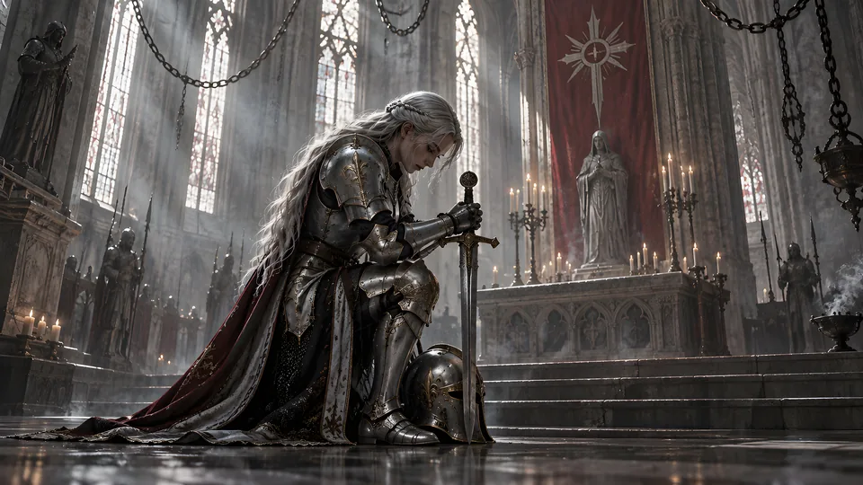 The oath at the altar of the White Cathedral.